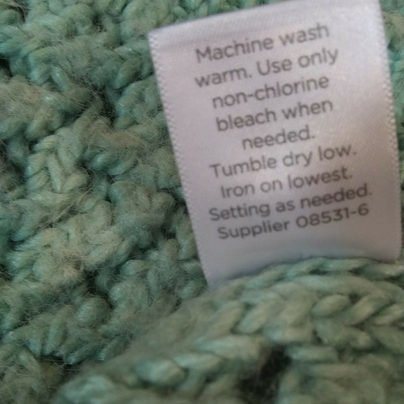 JCP Cable-knit Turquoise Cropped Women's Sweater Size PXL Pullover - Picture 6 of 14